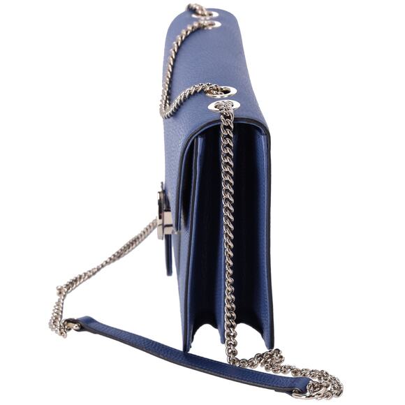 GUCCI Interlocking G Shoulder Bag 510303 Blue Leather - Picture 2 of 8